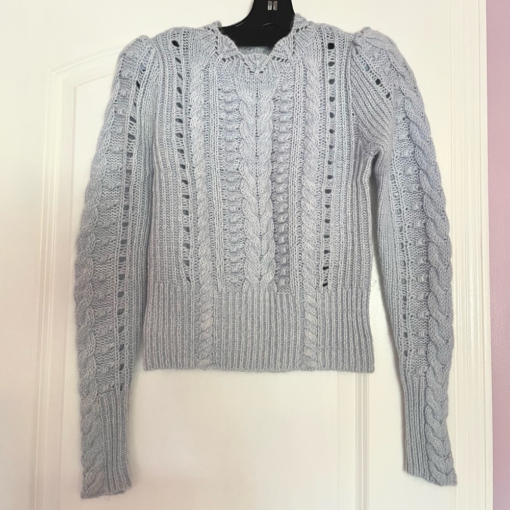 NEW Club Monaco Bahr Merino Wool Sweater Baby Blue Winterwear